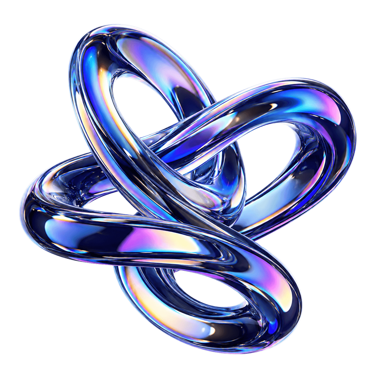 End-To-End Video Production — holographic blue twisted knot