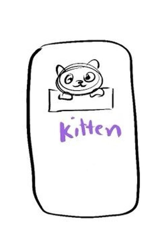 Sketch 6: the word “kitten” taking shape, attempt 6 of 6