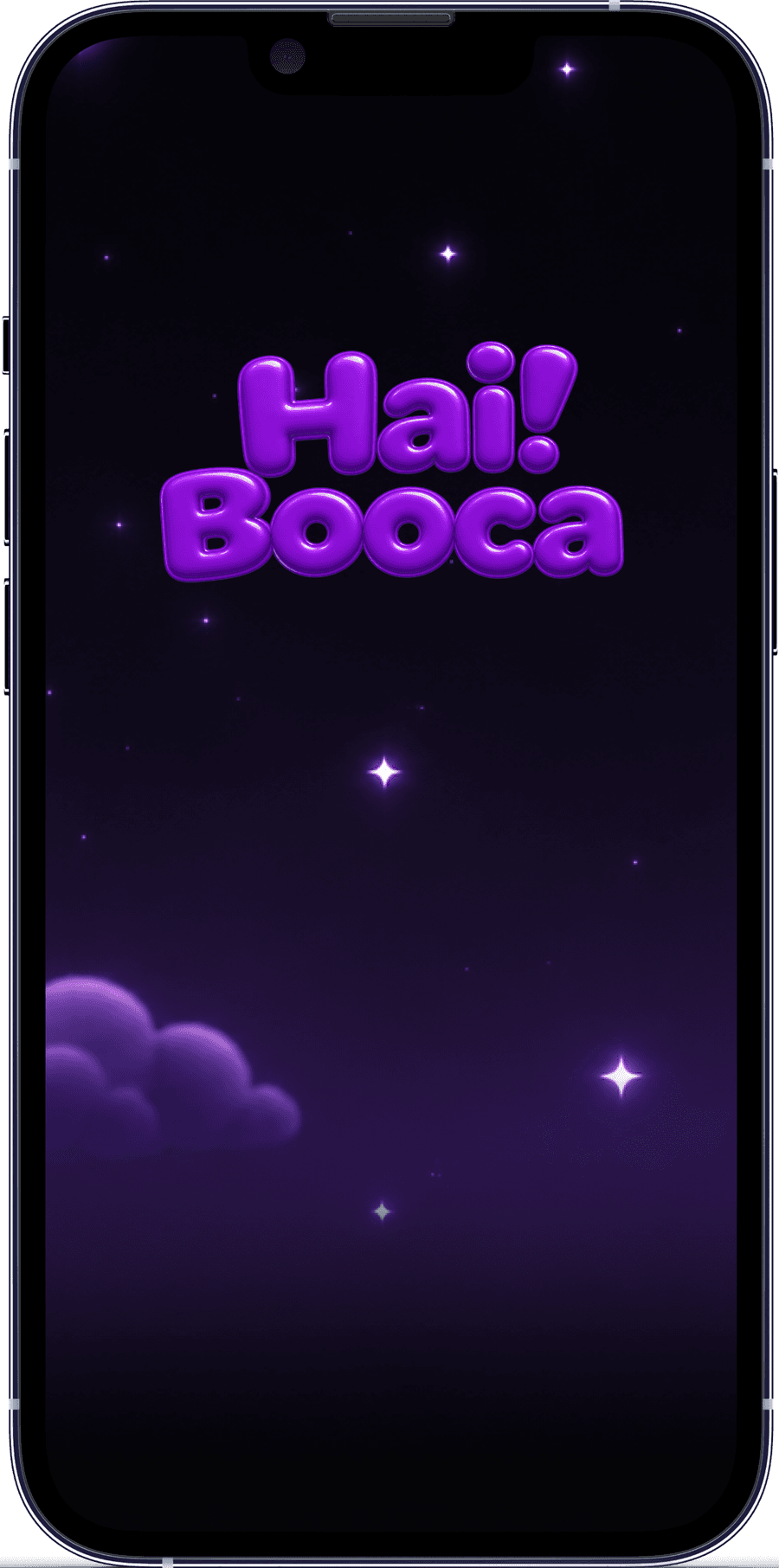 Phone showing the Hai Booca title screen